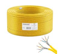 Premium X CAT 7A Cavo di rete 100m Duplex - Cavo Ethernet CAT7A Rame Puro - Schermato S/FTP - Cavo dati LAN Gigabit 1200 MHz 4x2xAWG23 PIMF PoE 10Gbit/s LSZH - di installazione - 100 metri Duplex