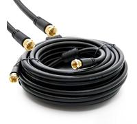 Premium X Cavo coassiale Basic-Line TV con connettore in metallo, 25 m, doppia schermatura > 110 dB, cavo per antenna, colore nero, HDTV UHD 4K 8K