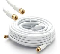 Premium X Cavo coassiale Basic Line TV con connettore in metallo pieno - doppia schermatura > 110 dB cavo di collegamento digitale SAT - cavo antenna bianco |HDTV UHD 4K 8K |