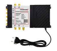 Premium X PXMS Multiswitch 5/4 con Alimentatore - Distributore di segnali satellitari per 4 utenti - Supporta Digital HDTV FullHD 4K UHD 8K
