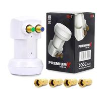 Premium X PXV-T Twin LNB - 2 volte LNC testa con filtro LTE - 2 partecipanti - SAT Digital DVB-S2 4K HD 3D - contatti dorati - bianco - extra piccolo - con 4 connettori F