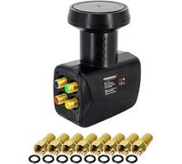 Premium X Quad LNB per 4 Partecipanti - Convertitore Di Segnale TV Con Protezion