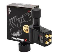 Premium X Rocket Quattro LNB - 4 scomparti - solo per commutatore - 4K Full HD - con protezione dalle intemperie + per parabola satellitare digitale TV - nero