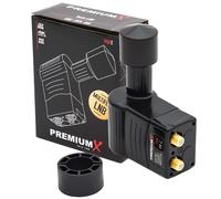 Premium X Rocket Twin LNB - 2 scomparti - per 2 partecipanti - 4K Full HD - con protezione dalle intemperie per parabola satellitare digitale TV - nero