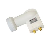 Premium X Twin LNB per 2 Utenti - Convertitore di Segnale TV con Protezione Meteo - LNB Satellitare Digitale in Bianco - DVB-S2 8K UHD 4K Full HD