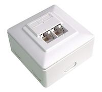 PremiumCord 2 Prese RJ45, Cat5e STP schermate, Colore: Bianco
