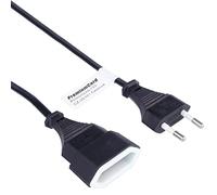 PremiumCord 230 V 3 m, Cavo Prolunga con Spina Europea E Presa Europea, Prolunga Cavo di Alimentazione per 230 V, Presa Spina, Colore Nero