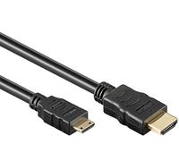 PremiumCord 4K High Speed Cavo HDMI A a HDMI Mini C M/M, 4,95 Gbit/s, Compatibile Video 4K@30Hz, Full HD 1080p, Deep Color, HDCP, HDR, Connettori Placcati Oro, Nero, 1 m