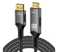 PremiumCord 8K Cavo DisplayPort 1.4 a HDMI 2.1, Maschio a Maschio, Risoluzione 8K@60Hz,4K@144Hz, Full HD 1080p, HDCP 2.2, Colore: Nero, Lunghezza: 2m