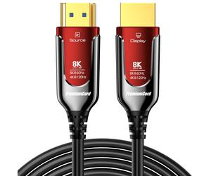 PREMIUMCORD 8K Cavo in Fibra Ottica HDMI 2.1, Velocità Ultra Elevata 48 Gbit/s,