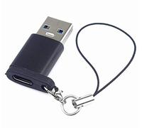 PremiumCord Adattatore da USB 3.0 a USB-C, USB 3.0 Tipo A Maschio, USB 3.2 Tipo C Femmina, Nero con Passante per Appendere