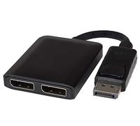 PremiumCord Adattatore DisplayPort MST a 2x DisplayPort, funzione estesa+specchio, video 8K @60Hz con DSC, 8K @ 30Hz senza DSC, UHD 4K 2160p, lunghezza: 20 cm, nero