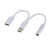 PremiumCord - Adattatore per cuffie da USB-C a 3,5 mm + presa USB tipo C per ricarica, USB 3.1 tipo C maschio a jack audio AUX, per Huawei P20/P20 Pro/P30/P30 Pro, Xiaomi 6/8, Mix 2/3, OnePlus6T