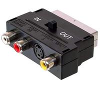 PremiumCord - Adattatore SCART-3x RCA + S-Video con Interruttore on/off - NUOVO