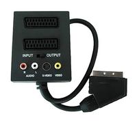 PremiumCord Adattatore Scart/m-2Xcart + 3 x RCA con Interruttore in/out