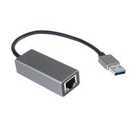 PremiumCord Adattatore USB 3.0 a Gigabit RJ45 Ethernet 10/100/1000 Mbit, adattatore LAN, USB 3.0 tipo A maschio a RJ45, Cat5/6/7, design metallico, colore: Grigio spaziale 20 cm
