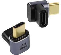 PremiumCord Adattatore USB 4 Type-C Maschio Su Femmina 90° M/F, Ultraveloce 40 Gbit/s, Connessione C, Alluminio, Grigio Siderale