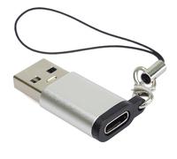 PremiumCord Adattatore USB-C Femmina a USB A Maschio F/M, USB 3.2 Gen 1, Super Velocità 5 Gbit/s, USB Type-A Maschio, USB Type-C Femmina, Occhiello Per Chiave, Colore Nero