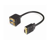 PremiumCord Adattatore VGA Maschio a 2 X VGA Femmina, Splitter per più dispositivi, Colore Nero