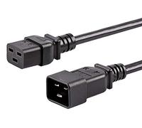 PremiumCord Alimentatore 230V 1,5m, Prolunga IEC 320, Presa di Corrente, IEC 320 C19 a C20, Cavo di Alimentazione 230V 16A, Colore Nero