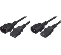 PremiumCord Alimentatore per PC 230V 5m, Prolunga IEC 320, Presa di Corrente, IEC 320 C13 a C14, Cavo di Alimentazione, Colore Nero (Confezione da 2)