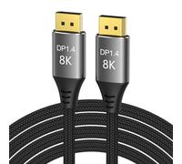 PremiumCord Cavo 8K DisplayPort 1.4 M/M 9m, Spina a Spina, 32,4 Gbps, Video UHD 8K@60Hz, 5K@60Hz, 4K@144Hz, HDCP 2.2, Connettori Placcati Oro, Treccia In Tessuto