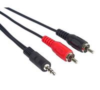 PremiumCord Cavo a Y da Jack a RCA 1,5 m, Spina Jack da 3,5 mm a 2 Connettori RCA RCA, Jack a RCA, Audio Stereo, per Fotocamera Digitale, TV, Telefoni Cellulari, MP3, HiFi, Colore Nero