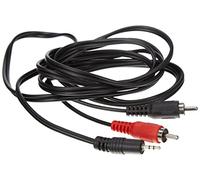 PremiumCord Cavo a Y da Jack a RCA 2m, Jack da 2,5 mm a 2X RCA RCA, Maschio a Maschio, Jack a RCA, Audio Stereo, per Fotocamera Digitale, TV, Telefoni Cellulari, MP3, HiFi, Colore Nero
