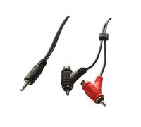 PremiumCord Cavo a Y da Jack a RCA 2m, Spina Jack da 3,5 mm a 2 Connettori RCA RCA a 90°, Jack a RCA, Audio Stereo, per Fotocamera Digitale, TV, Telefoni Cellulari, MP3, HiFi, Colore Nero