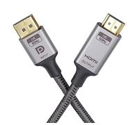 PremiumCord Cavo Adattatore DisplayPort 1.4 a HDMI 2.1 M/M, DP 1.2 a HDMI 2.0, Compatibile con Video 8K@60Hz, 4K@144Hz, Full HD 1080p, HDCP 2.2, Colore: Nero, Lunghezza: 2 m