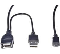 PremiumCord - Cavo Adattatore USB A/Femmina + USB A/Maschio - Micro USB/OTG Maschio