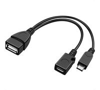 PremiumCord Cavo adattatore USB, OTG, presa USB a presa micro USB+spina micro USB, colore nero, 14 cm