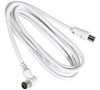 PremiumCord Cavo Antenna TV Coassiale 2m, 75 Ohm, Iec Maschio-Femmina 90°, Schermato - Per DVB-C, DVB-T/T2, 4K UHD 2160P, Full HD 1080P 3D, Colore Bianco