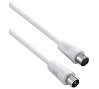 PremiumCord Cavo Antenna TV Coassiale 2m, 75 Ohm, Iec Maschio-Femmina, Schermato - Per DVB-C, DVB-T/T2, 4K UHD 2160P, Full HD 1080P 3D, Colore Bianco