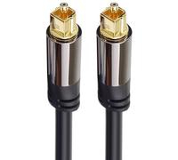 PremiumCord Cavo Audio Ottico Toslink 3 m, Diametro Esterno: 6 Mm, Spina Toslink, Cavo Digitale Per Impianto Stereo Hifi Tv Con Soundable, HQ Audio, Saldato, Colore Nero, Argento, Oro