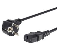 PremiumCord Cavo Di Alimentazione 230 V 1 m Con Contatto Di Messa a Terra Angolato Su Presa C13, IEC 320, Cavo Di Alimentazione PC a 3 Pin, Colore Nero