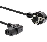 PremiumCord Cavo Di Alimentazione 230 V 2 m Con Contatto Di Terra Ad Angolo Su Presa C13 Ad Angolo, IEC 320, Cavo Di Alimentazione PC a 3 Pin, Colore Nero