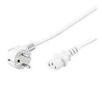 PremiumCord Cavo di Alimentazione 230 V 5 m con Contatto di Messa a Terra Angolato su Presa C13, IEC 320, Cavo di Alimentazione PC a 3 Pin, Colore Bianco