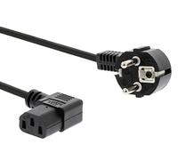 PremiumCord Cavo di Alimentazione 230 V 5 m con Contatto di Terra Angolato su Presa C13 Angolata, IEC 320, Cavo di Alimentazione PC a 3 Pin, Colore Nero