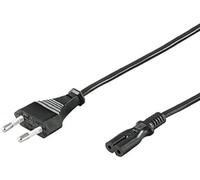 PremiumCord Cavo Di Alimentazione 230V 3m Con Spina Europea a Doppia Presa Europea C7 a 2 Poli, IEC 320, Dritto, Colore Nero