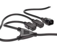 PremiumCord Cavo di Alimentazione a Y 230 V 50 + 30 Cm con Spina C13 a 2 Prese C13, IEC 320, Cavo di Alimentazione PC a 3 Pin, Colore Nero