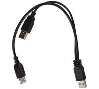 PremiumCord Cavo di Alimentazione USB a Y, da USB a Femmina a 2X USB A Maschio, Cavo Dati Ad Alta velocità Fino a 480mbit/s, Colore Nero, Lunghezza 0,5m