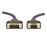 PremiumCord Cavo di collegamento da DVI-I a VGA da 2 m, DVI-I - VGA (15 pin), maschio-maschio, cavo per dispositivi PC (analogici) /DVI-I, colore nero