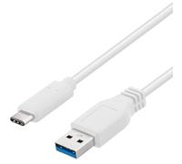 PremiumCord Cavo di Collegamento USB 3.2 Gen 1, Cavo Dati Superspeed Fino a 5Gbit/s, Cavo di Ricarica Fino a 2 A, Potenza 40 W, USB Tipo A Maschio a USB Tipo C Maschio, Colore Bianco, Lunghezza 0,5m