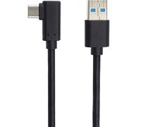 PremiumCord Cavo di Collegamento USB 3.2 Gen 1, Cavo Dati Superspeed Fino a 5Gbit/s, Cavo di Ricarica Fino a 2A, Potenza 40W, USB Tipo A Maschio a USB Tipo C Maschio Piegato a 90°, Nero, 2m