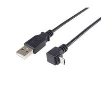 PremiumCord Cavo di Collegamento USB - Micro USB 3m, USB A Maschio a Micro B Maschio Piegato a 90°, Cavo Dati USB 2.0 Ad Alta velocità 480mbit/s, 5 Pin, 2X Schermato, AWG28, Colore Nero, 3m