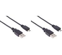 PremiumCord Cavo di Collegamento USB - Micro USB 5m, USB A Maschio a Micro B Maschio, Cavo Dati USB 2.0 Ad Alta velocità 480mbit/s, 5 Pin, 2X Schermato, AWG28, Colore Nero, 5m (Confezione da 2)