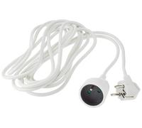 PremiumCord Cavo di Prolunga 230V con Sicurezza Bambini, Cavo di Alimentazione, Prolunga Schuko, Presa a Spina Tipo F, Bianco, 3 m