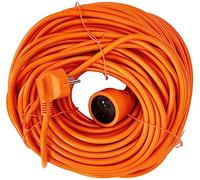 PremiumCord Cavo di Prolunga 230V con Sicurezza Bambini, Cavo di Alimentazione, Prolunga Schuko, Presa a Spina Tipo F, Arancia, 40 m