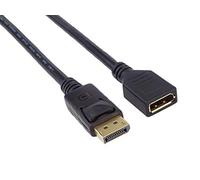 PremiumCord Cavo di prolunga DisplayPort M/F 2 m, Fino a 10,8 Gbps, Compatibile con Video Full HD 1080p, HDCP, Nero kportmf1-02, 2 m